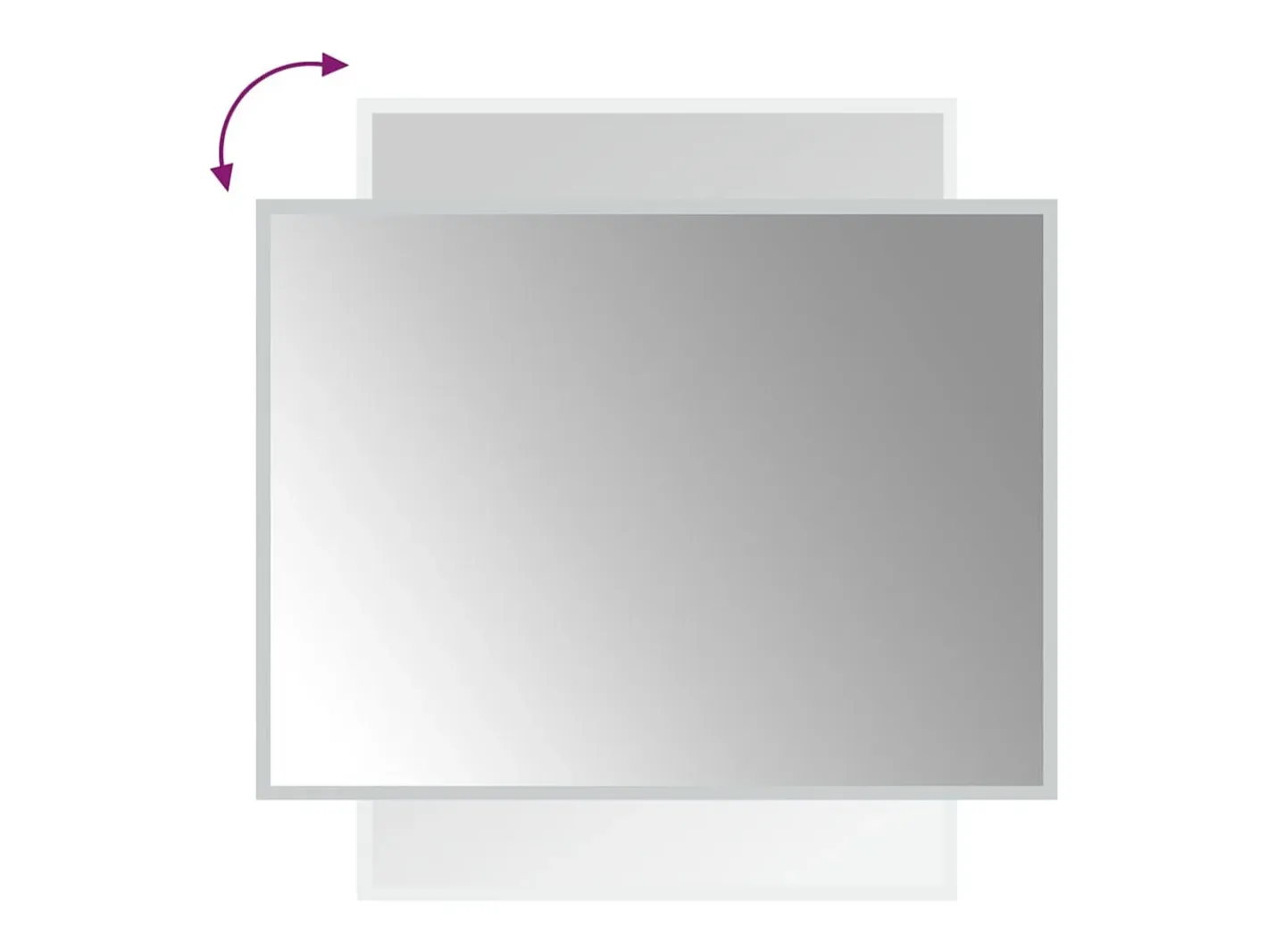 Espejo-Espejo de baño LED 60x80 cm Transparente