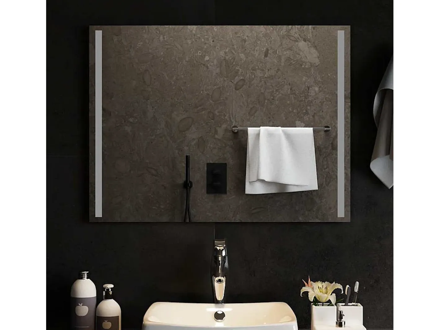 Espejo de baño LED 80x60 cm Transparente Sale