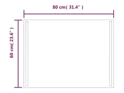Espejo de baño LED 80x60 cm Transparente Sale