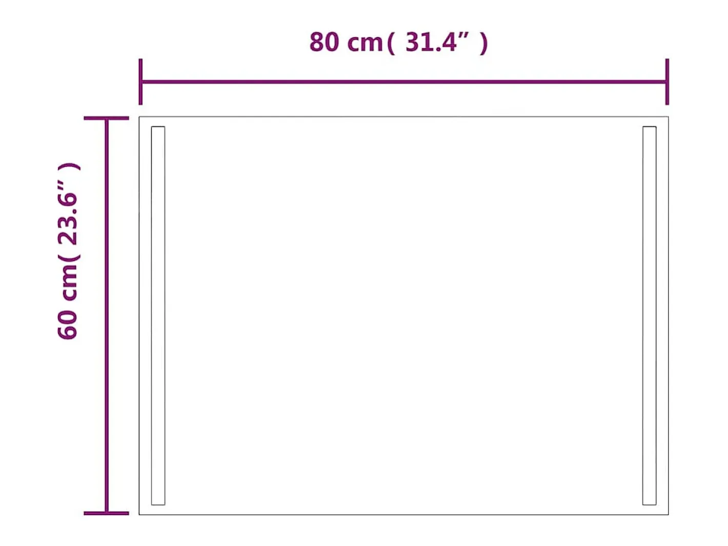 Espejo de baño LED 80x60 cm Transparente Sale