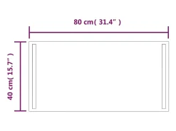 New Espejo de baño LED 40x80 cm Transparente