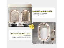 Sale Fativo Espejo de baño LED 60x90cm con iluminación espejo iluminado de pared 3 colores ajustables 60x90x4cm Dorado