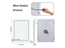 Hot Fativo Espejo de baño LED 90x70cm espejo de pared rectangular retroiluminado antivaho 90x70cm Plateado