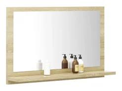 Online Espejo de baño madera contrachapada color roble 60x10,5x37 cm ES234679 Marru00f3n