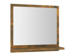 Espejo-Espejo de baño madera contrachapada roble ahumado 40x10,5x37 cm ES981162 Marru00f3n