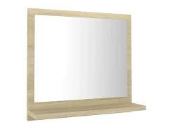 Espejo de baño madera contrachapada color roble 40x10,5x37 cm ES389723 Marru00f3n Outlet