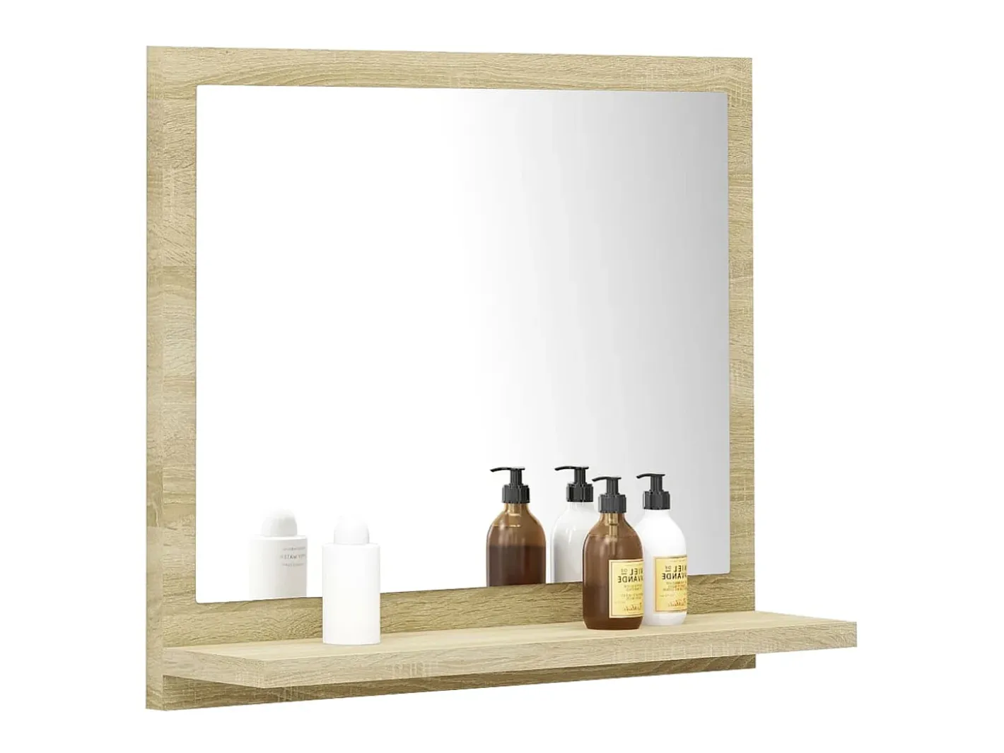 Espejo de baño madera contrachapada color roble 40x10,5x37 cm ES389723 Marru00f3n Outlet