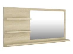 Espejo de baño madera contrachapada roble Sonoma 90x10,5x45 cm ES249897 Marru00f3n Hot