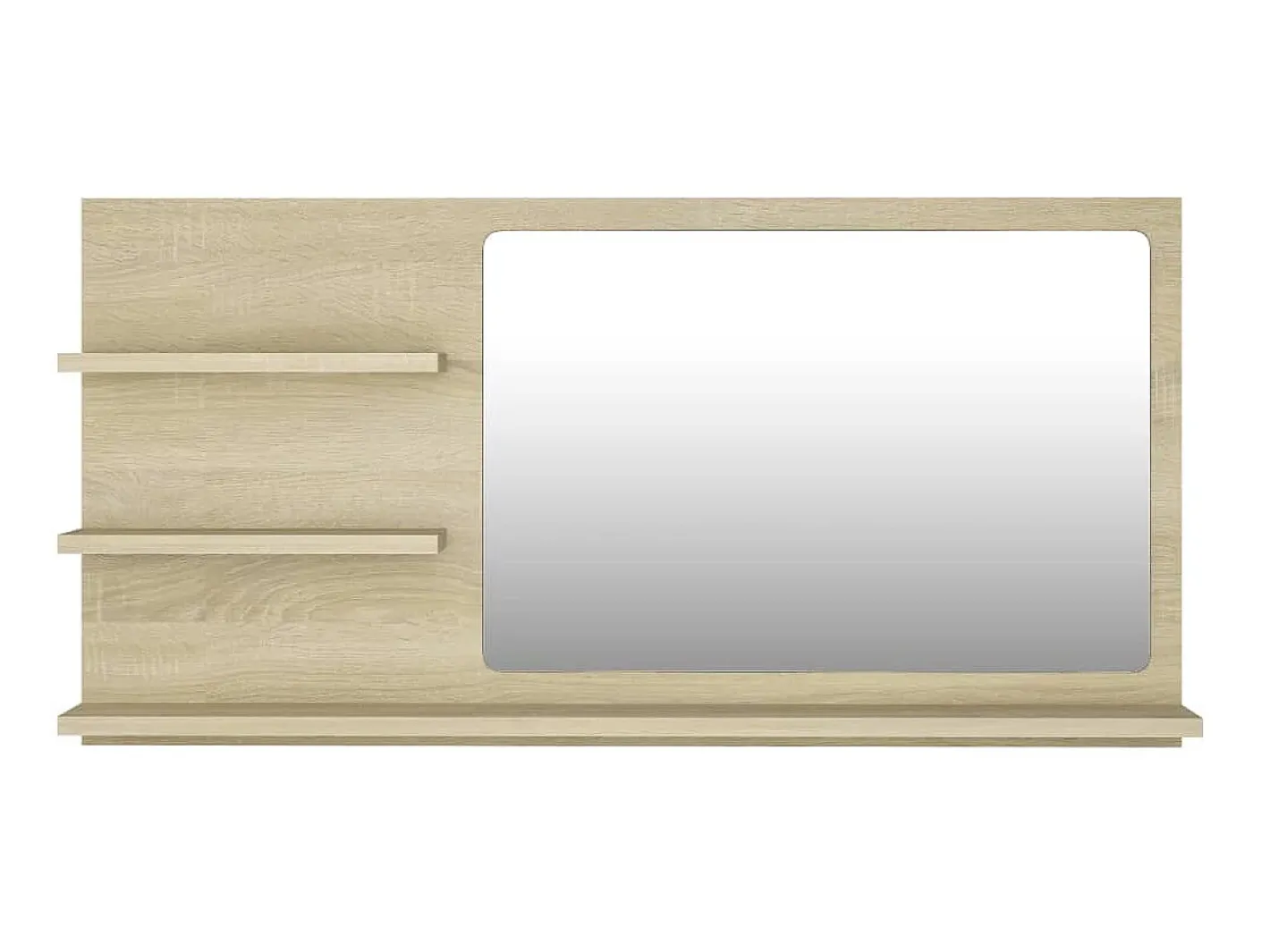 Espejo de baño madera contrachapada roble Sonoma 90x10,5x45 cm ES249897 Marru00f3n Hot