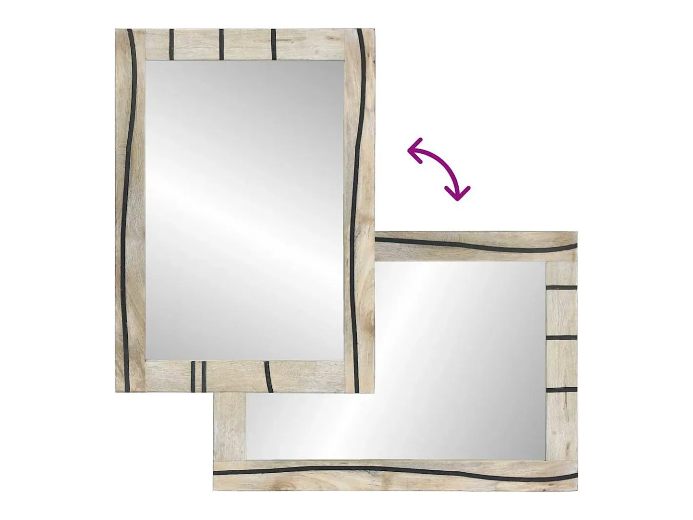Espejo-Espejo de baño Marrón, plata 50 x 70 x 30 cm Marru00f3n