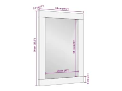 Espejo-Espejo de baño Marrón, plata 50 x 70 x 30 cm Marru00f3n