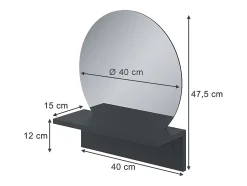 Vicco Espejo de baño 40x15x47.5 elyra Negro Outlet