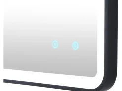 OZAIA Espejo De Pared|Espejo-Espejo de baño rectangular iluminado LIMORICO 50x80 cm Negro