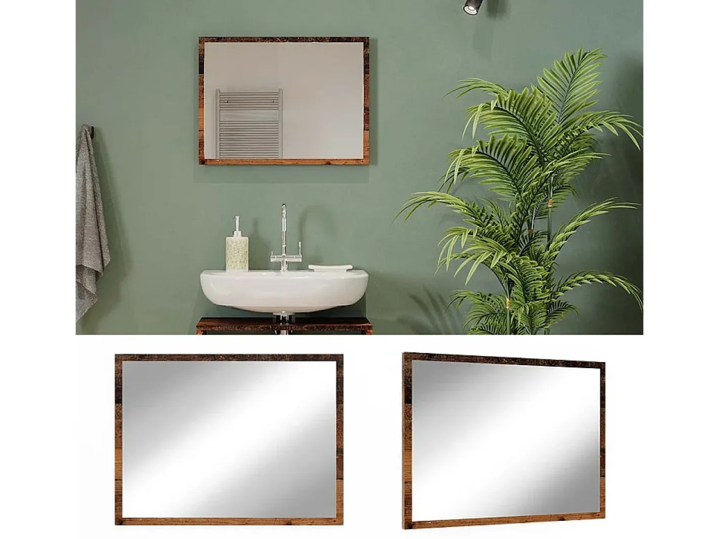 Online Vicco Espejo de baño roble rústico 45x2x60 kiko Color natural oscuro