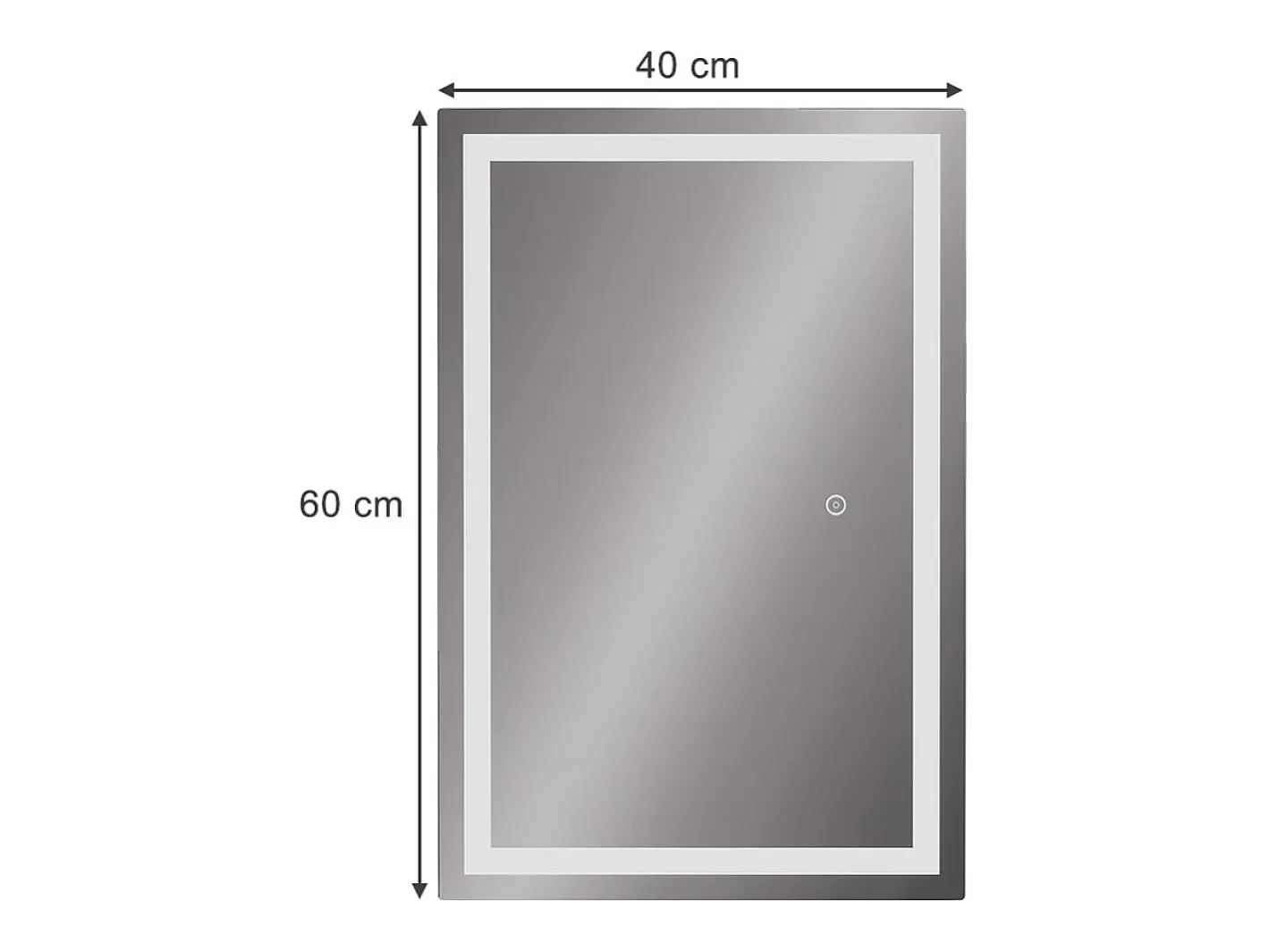 Vicco Espejo-Espejo de baño vidrio 60x40x2.8 miral Transparente