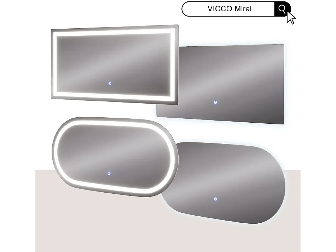 Vicco Espejo-Espejo de baño vidrio 60x40x2.8 miral Transparente