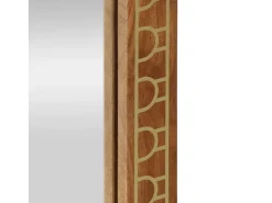 Espejo-Espejo de baño 50x70x2,5 cm madera maciza de mango y cristal Marru00f3n