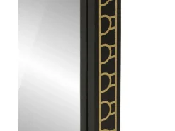 Espejo-Espejo de baño 50x70x2,5 cm madera maciza de mango y cristal Negro