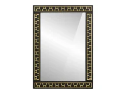 Espejo-Espejo de baño 50x70x2,5 cm madera maciza de mango y cristal Negro