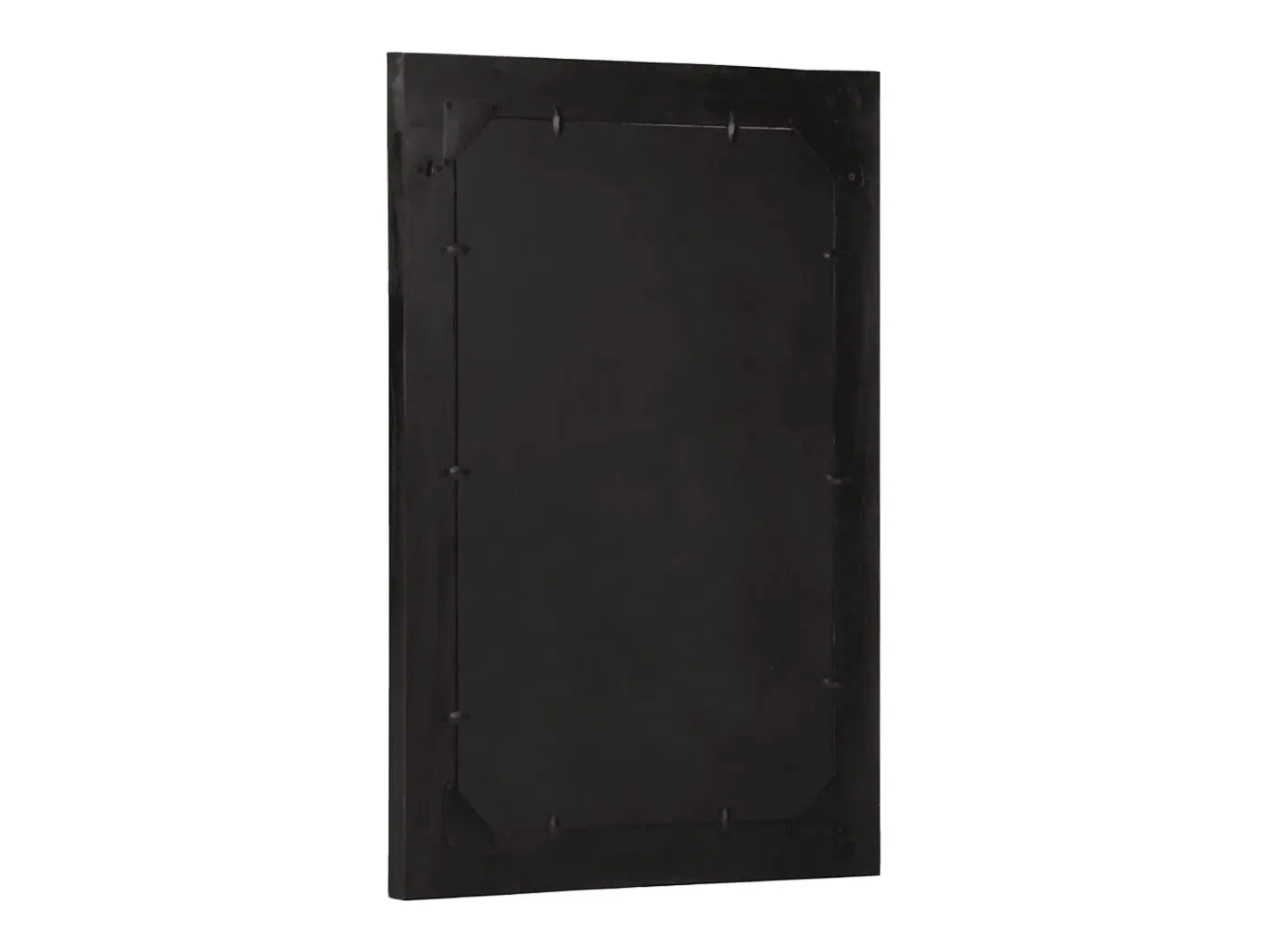 Espejo-Espejo de baño 50x70x2,5 cm madera maciza de mango y cristal Negro