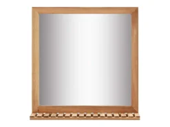 Online Espejo de cuarto de baño madera maciza de nogal 60x12x62 cm ES263147 Marru00f3n