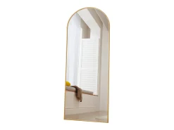 Sale Espejo de cuerpo entero - 165 x 60 cm - Marco de metal - Arqueado - Para salón o vestidor - Dorado