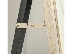Espejo-Espejo de cuerpo entero con marco de madera natural y blanca, 162,6x53,5 cm, espejo de cuerpo entero, soporte incluido Blanco