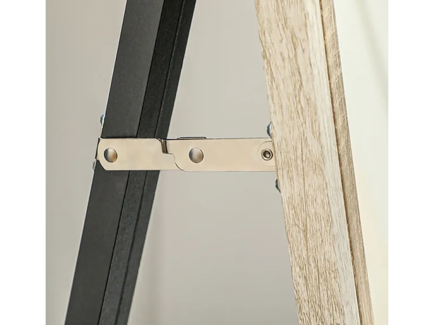 Espejo-Espejo de cuerpo entero con marco de madera natural y blanca, 162,6x53,5 cm, espejo de cuerpo entero, soporte incluido Blanco