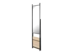 Helloshop26 Espejo-Espejo de cuerpo entero con estante color gamuza 150 x 44 x 60 cm efecto roble 03_0007966 Negro