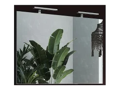 Meublorama Espejo-Espejo de diseño con 2 leds, 120x75 cm, colección KUBRICK Blanco