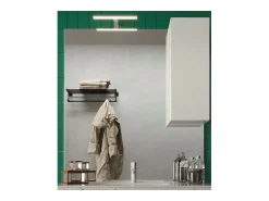 Meublorama Espejo-Espejo de diseño con almacenamiento, 80x110 cm, colección VITARIO, color brillante. Blanco