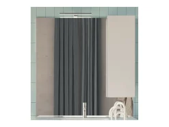 Meublorama Espejo-Espejo de diseño con almacenamiento, 80x110 cm, colección VITARIO, color brillante. Blanco