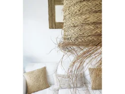 DECOWOOD Espejo de esparto de 63x97cm - GEMA - Beige Sale