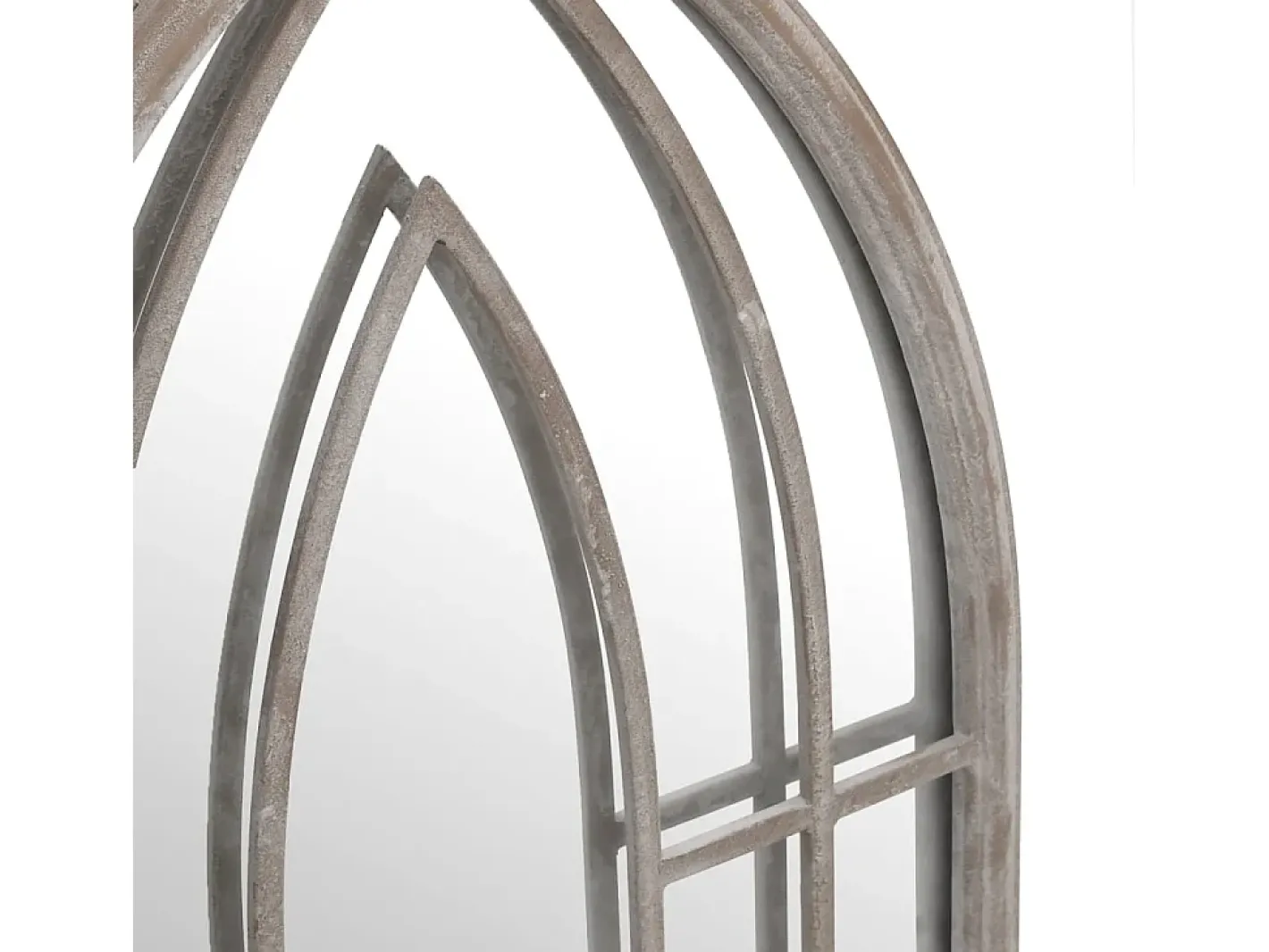 Espejo De Pared|Espejo-Espejo de Jardín Arena 100x45cm Hierro para uso exterior Crema
