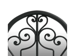 New Espejo de jardín hierro para uso exterior 100x45 cm ES908157 Negro