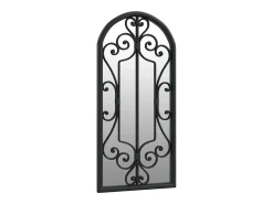 New Espejo de jardín hierro para uso exterior 100x45 cm ES908157 Negro