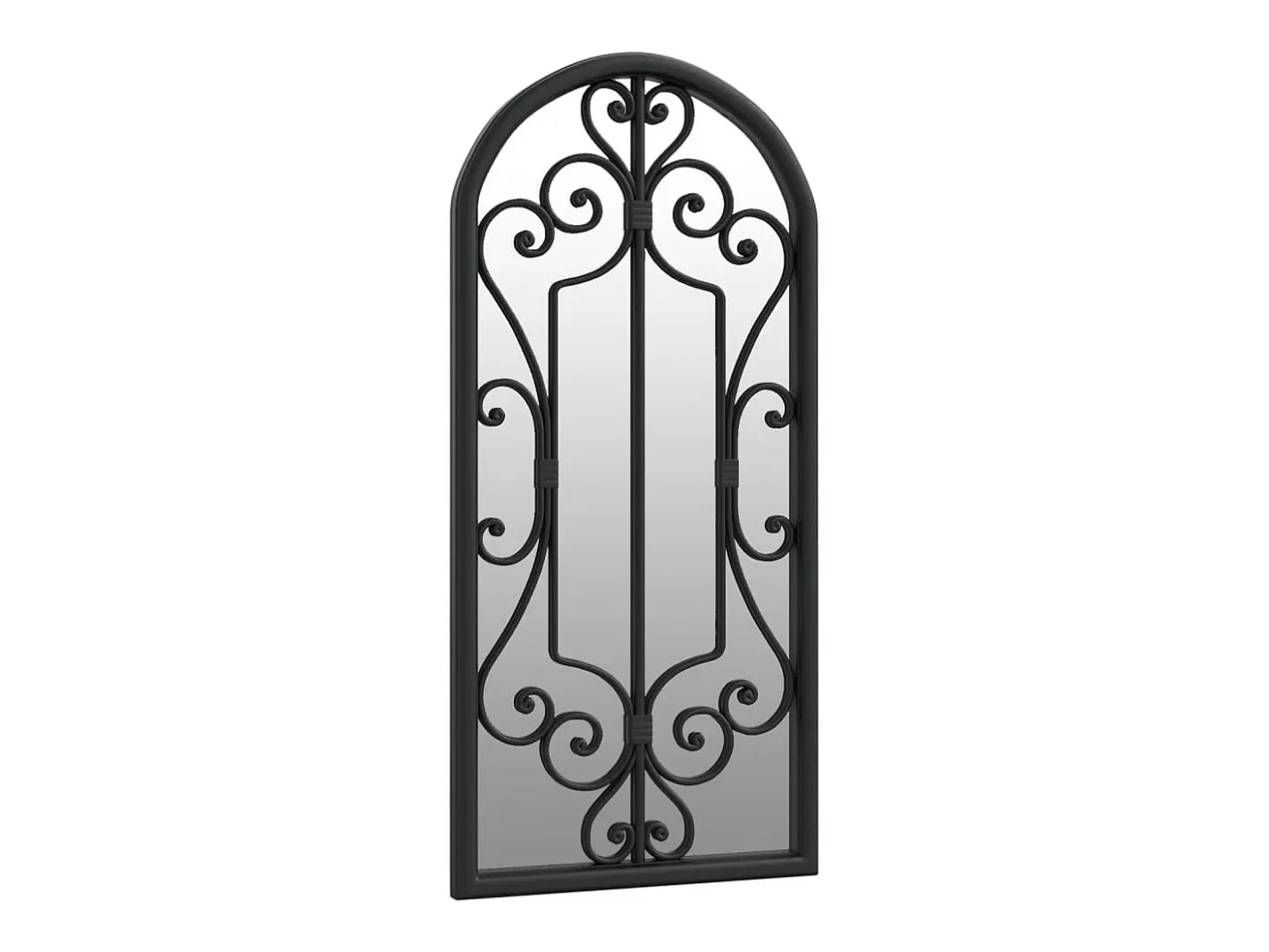 New Espejo de jardín hierro para uso exterior 100x45 cm ES908157 Negro