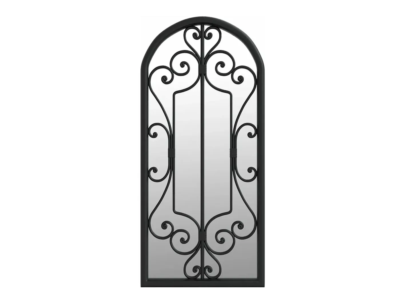 New Espejo de jardín hierro para uso exterior 100x45 cm ES908157 Negro