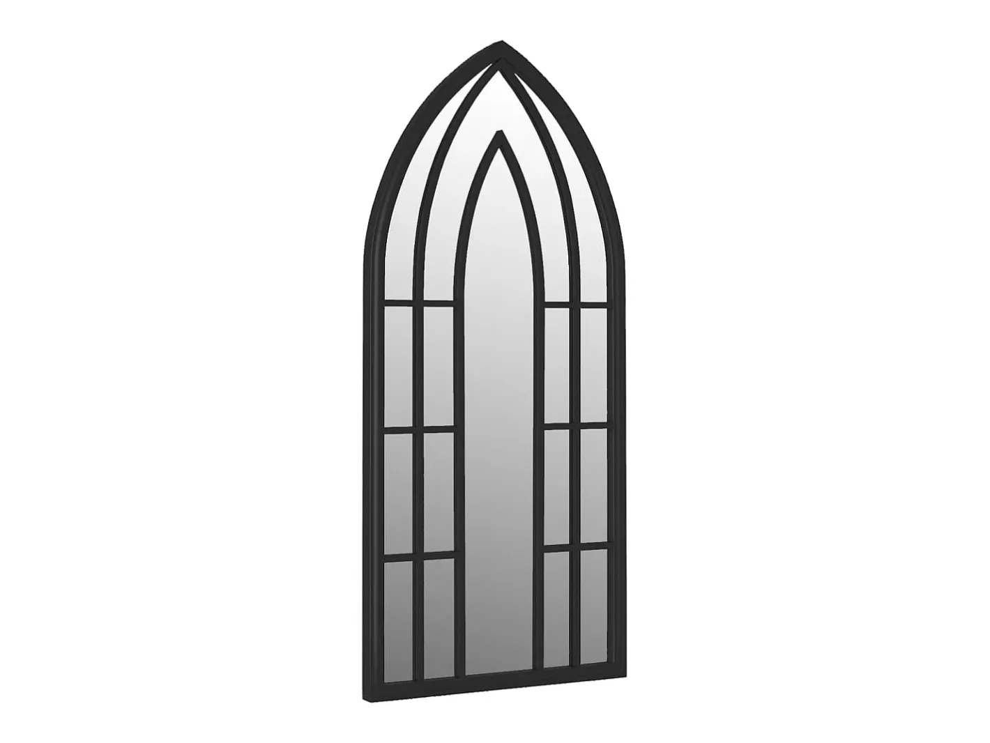 Hot Espejo de jardín 100x45 cm Hierro para uso exterior Negro