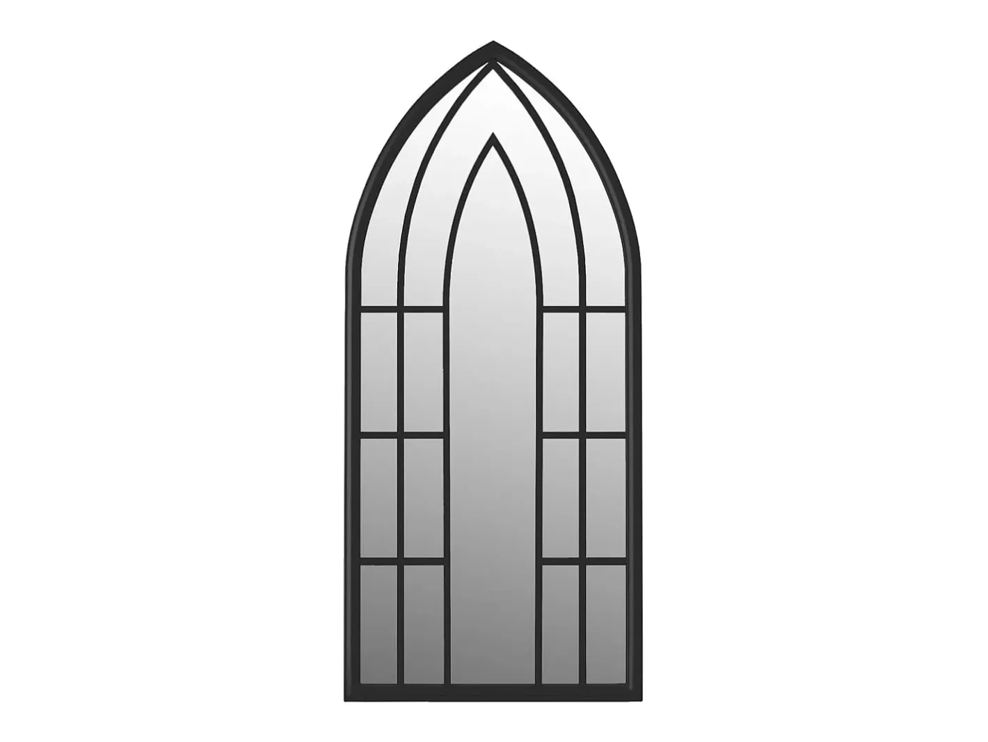 Hot Espejo de jardín 100x45 cm Hierro para uso exterior Negro
