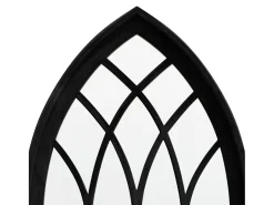 Espejo-Espejo de jardín 70x30 cm Hierro para uso exterior Negro