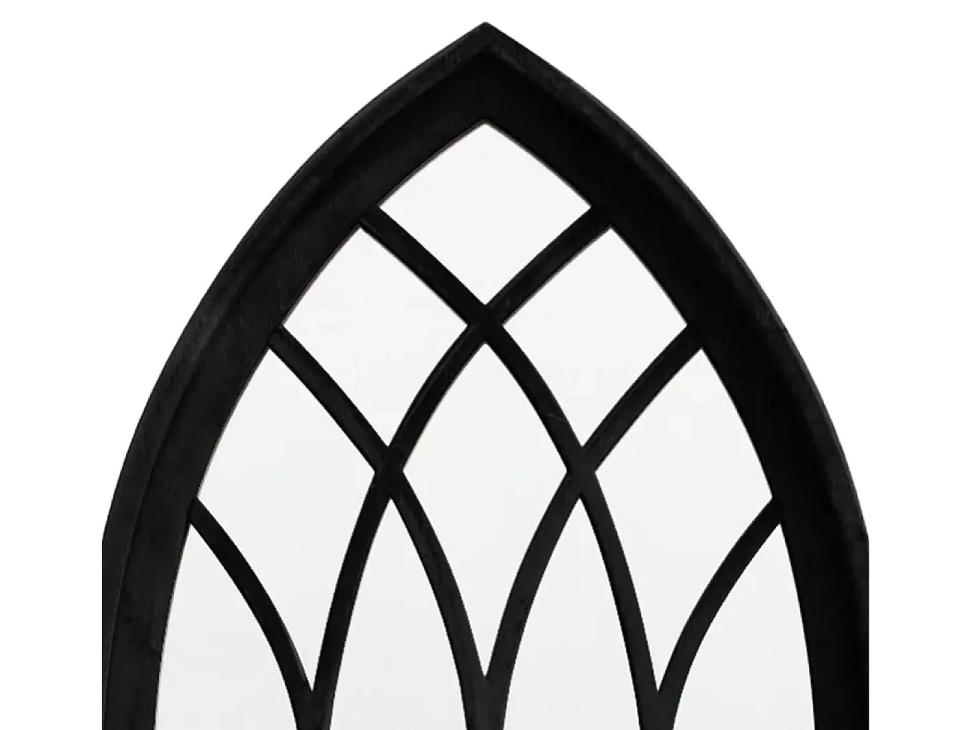 Espejo-Espejo de jardín 70x30 cm Hierro para uso exterior Negro