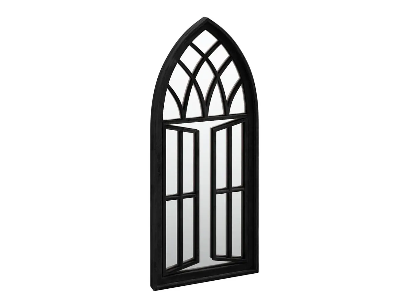 Espejo-Espejo de jardín 70x30 cm Hierro para uso exterior Negro
