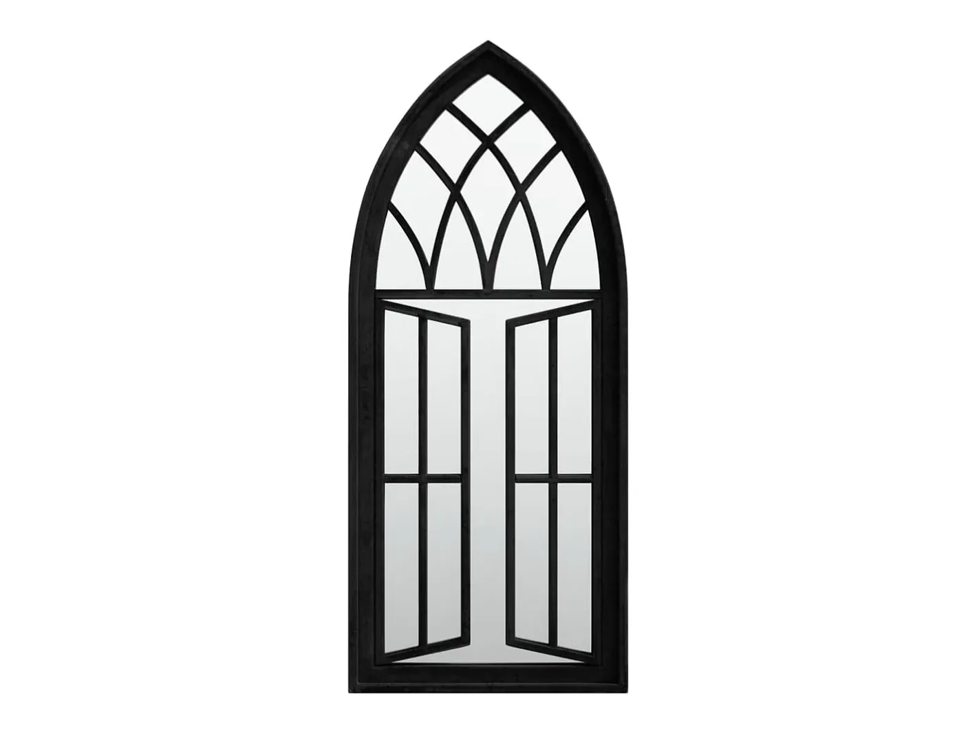 Espejo-Espejo de jardín 70x30 cm Hierro para uso exterior Negro