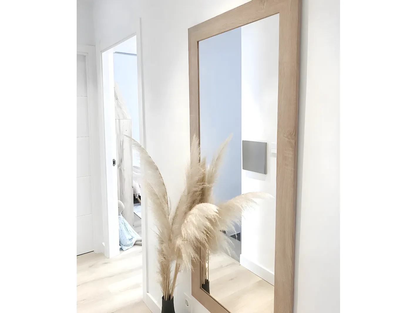 DECOWOOD Espejo de madera color roble oscuro de 60x80cm - TERRA - Marru00f3n Discount