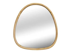 Sweeek Espejo de madera de abeto decorativo de pared, 55cm natural Color natural claro Outlet