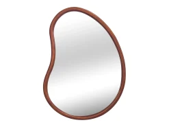 Sweeek Espejo de madera de abeto decorativo de pared, 95cm nogal Color natural oscuro Sale