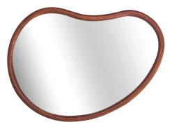 Sweeek Espejo de madera de abeto decorativo de pared, 95cm nogal Color natural oscuro Sale