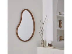 Discount Sweeek Espejo de madera de abeto decorativo de pared, 85cm nogal Color natural oscuro