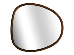 Best Sweeek Espejo de madera de abeto decorativo de pared, 55cm nogal Color natural oscuro